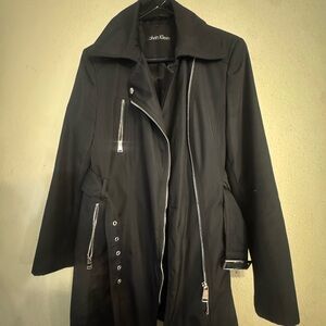 Calvin Klein Black Coat with Silver Accents